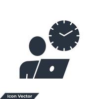 persona hora icono logo vector ilustración. plantilla de símbolo de trabajo a tiempo parcial para la colección de diseño gráfico y web