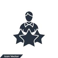 experiencia icono logo vector ilustración. personas con plantilla de símbolo de estrellas para la colección de diseño gráfico y web