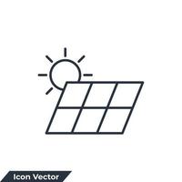 Ilustración de vector de logotipo de icono de energía solar. plantilla de símbolo de paneles solares para la colección de diseño gráfico y web