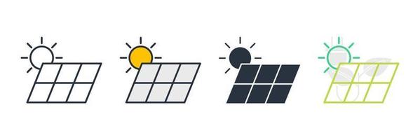 Ilustración de vector de logotipo de icono de energía solar. plantilla de símbolo de paneles solares para la colección de diseño gráfico y web