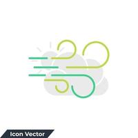 Ilustración de vector de logotipo de icono de viento. plantilla de símbolo de la naturaleza del viento para la colección de diseño gráfico y web