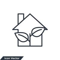 ilustración de vector de logotipo de icono de casa verde. casa ecológica. plantilla de símbolo de hogar inteligente para la colección de diseño gráfico y web