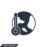 Ilustración de vector de logotipo de icono de calentamiento global. plantilla de símbolo de temperatura global para la colección de diseño gráfico y web