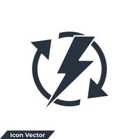 renewable energy icon logo vector illustration. renewing electrical energy symbol template for graphic and web design collection