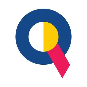 Modern Abstract geometric Q alphabet font design vector