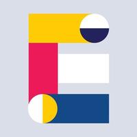Modern Abstract geometric E alphabet font design vector
