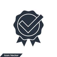 aprobar la ilustración del vector del logotipo del icono. plantilla de símbolo de certificado para la colección de diseño gráfico y web