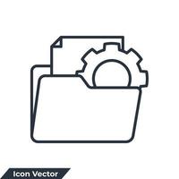 ilustración de vector de logotipo de icono de gestión de datos. plantilla de símbolo de proyecto de documento para la colección de diseño gráfico y web