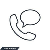 Phone icon logo vector illustration. support symbol template for graphic and web design collection