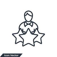 experiencia icono logo vector ilustración. personas con plantilla de símbolo de estrellas para la colección de diseño gráfico y web