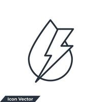 hydro power icon logo vector illustration. Lightning with water drop symbol template for graphic and web design collection