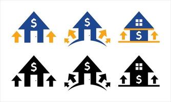 Imagen de vector de icono de crecimiento de precios de la vivienda