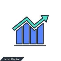 gráfico de barras icono logo vector ilustración. plantilla de símbolo de estadísticas para la colección de diseño gráfico y web