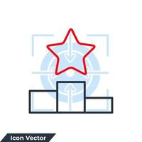 podium with star icon logo vector illustration. ranking symbol template for graphic and web design collection