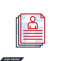 reanudar la ilustración del vector del logotipo del icono. plantilla de símbolo de cartera para la colección de diseño gráfico y web