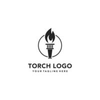 Inspiración en el diseño del logotipo de la llama de la antorcha con el icono de la ley - ilustración vectorial. adecuado para su necesidad de diseño, logotipo, ilustración, animación, etc. vector