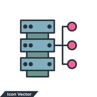 Ilustración de vector de logotipo de icono de sistema de base de datos. plantilla de símbolo de minería de datos para la colección de diseño gráfico y web