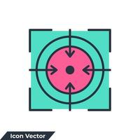 ilustración vectorial del logotipo del icono de enfoque. plantilla de símbolo de destino para la colección de diseño gráfico y web vector