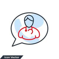online consulting icon logo vector illustration. online professional doctor symbol template for graphic and web design collection
