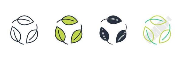 Ilustración de vector de logotipo de icono de reciclaje. plantilla de símbolo de reciclaje para la colección de diseño gráfico y web