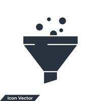 Funnel icon logo vector illustration. data filter symbol template for graphic and web design collection