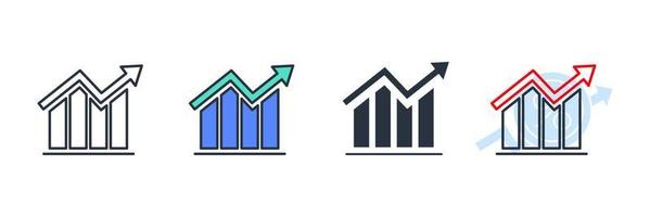 gráfico de barras icono logo vector ilustración. plantilla de símbolo de estadísticas para la colección de diseño gráfico y web