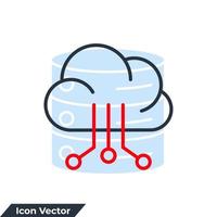 ilustración de vector de logotipo de icono de tecnología de nube. plantilla de símbolo de tecnología en la nube para la colección de diseño gráfico y web