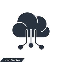 ilustración de vector de logotipo de icono de tecnología de nube. plantilla de símbolo de tecnología en la nube para la colección de diseño gráfico y web