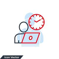 persona hora icono logo vector ilustración. plantilla de símbolo de trabajo a tiempo parcial para la colección de diseño gráfico y web