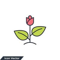 flora icon logo vector illustration. tulip flower nature symbol template for graphic and web design collection