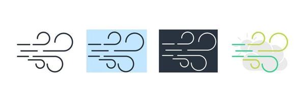 Ilustración de vector de logotipo de icono de viento. plantilla de símbolo de la naturaleza del viento para la colección de diseño gráfico y web
