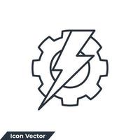 ilustración de vector de logotipo de icono eléctrico. plantilla de símbolo de ingeniería de engranajes para la colección de diseño gráfico y web