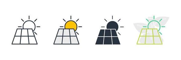 solar power icon logo vector illustration. Sun energy. solar panels symbol template for graphic and web design collection