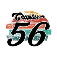 diseño vintage del capítulo 56, diseño de tipografía de cincuenta y seis cumpleaños vector