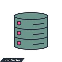 database icon logo vector illustration. database storage symbol template for graphic and web design collection