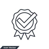 aprobar la ilustración del vector del logotipo del icono. plantilla de símbolo de certificado para la colección de diseño gráfico y web