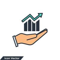 growth icon logo vector illustration. bar graph symbol template for graphic and web design collection