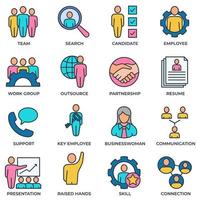 Set of business people icon logo vector illustration. team, resume, communication, presentation and more pack symbol template for graphic and web design collection