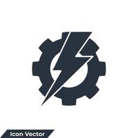 ilustración de vector de logotipo de icono eléctrico. plantilla de símbolo de ingeniería de engranajes para la colección de diseño gráfico y web