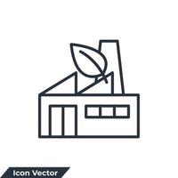 ilustración de vector de logotipo de icono de fábrica verde. plantilla de símbolo de fábrica verde y ecología para la colección de diseño gráfico y web