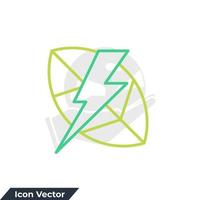 Ilustración de vector de logotipo de icono verde de energía. plantilla de símbolo de energía de energía de hojas ecológicas para la colección de diseño gráfico y web