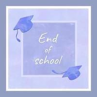 Happy end of school with colorful background, celebration for end of school vector
