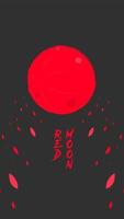 red moon portrait background with blossom vector