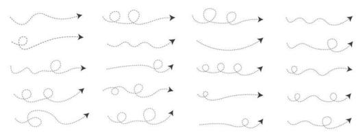 Set of Dashed Line Arrows vector