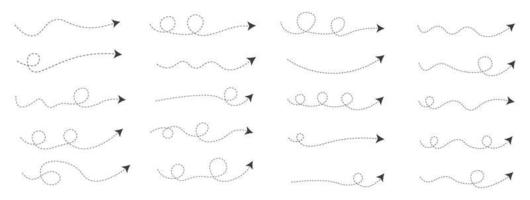 conjunto de flechas de línea discontinua vector