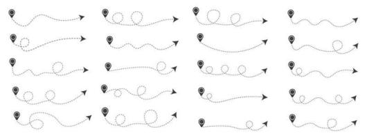 Set of Dashed Line Arrows vector