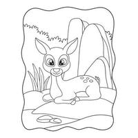 the deer is sitting coloring page illustration vector