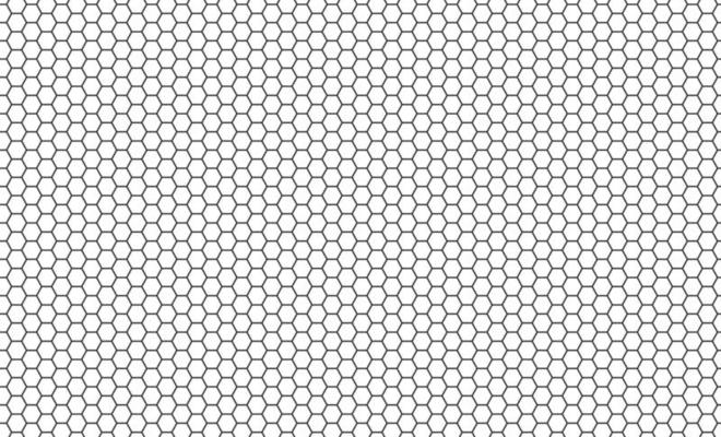 Hexagon honeycomb seamless pattern. Honeycomb grid seamless texture. Hexagonal cell texture. Bee honey hexagon shapes. Vector illustration on white background