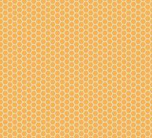 Hexagon honeycomb seamless pattern. Honeycomb grid seamless texture. Yellow hexagonal cell texture. Bee honey hexagon shapes. Vector illustration on white background