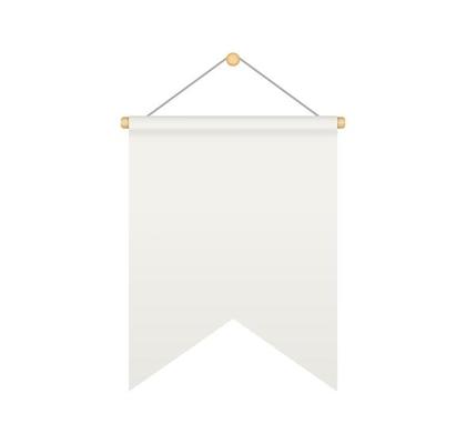 Hanging empty white cloth blank flag concept Vector Image